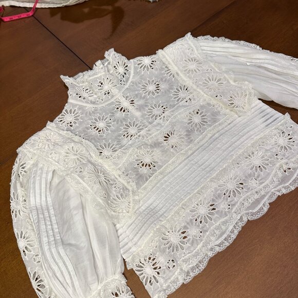 Isabel Marant Blouse & Skirt Set White Floral Eyelet size 34 - Picture 3 of 14